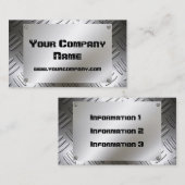 Plat de regard en métal avec des cartes de visite (Devant / Derrière)