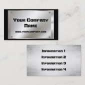 Plat de regard en métal avec des cartes de visite (Devant / Derrière)