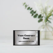 Plat de regard en métal avec des cartes de visite (Debout devant)