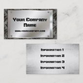 Plat de regard en métal avec des cartes de visite (Devant / Derrière)