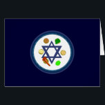 Plat de Seder<br><div class="desc">Plat de seder de pâque rempli de symboles juifs traditionnels sur des cartes de voeux,  des timbres,  des autocollants,  des cadeaux de bébé et le décor à la maison comportant l'étoile de David juive.</div>