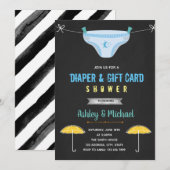 Plat et carte cadeau invitation à la douche (Devant / Derrière)