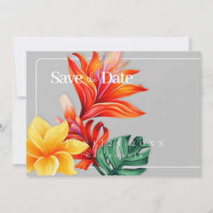 Plat floral Tropical Enregistrer La Carte Date