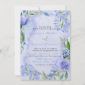 Plat Floral Violet et Bleu Enregistrer la carte Da (Devant)