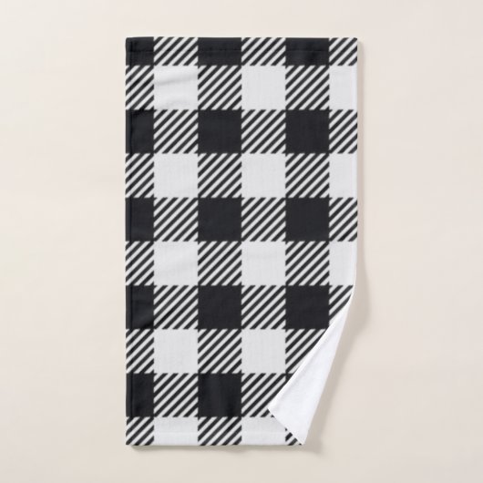 Plat gris | Serviette Checkers (Serviette à main)