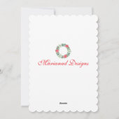 Plat Kerstkaart - Luxe Gescallopeerde Poinsettia K (Achterkant)