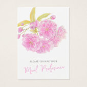 Plat mariage préférence cartes à fleurs roses (Devant)