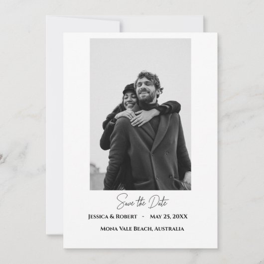 Plat Minimaliste Enregistrer La Carte Date (Devant)