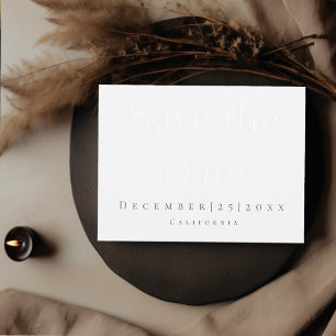 Plat moderne blanc Enregistrer la carte Date