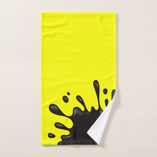 Plat noir sur Jaune (Serviette à main)