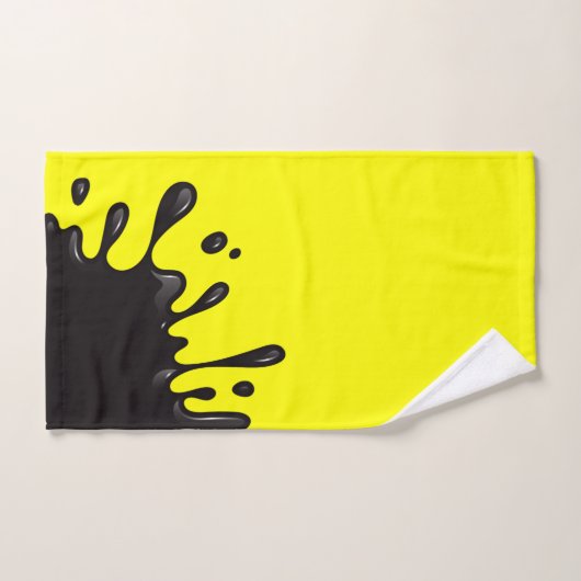 Plat noir sur Jaune (Serviette à main)