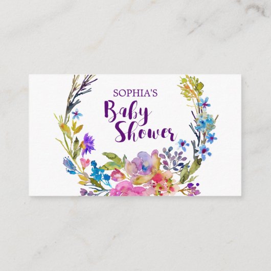 Plat rose violet Fleur Raffle Invitation Insertion (Dos)