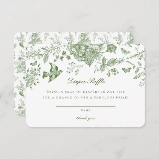 Plat Vert Plat Flore Raffle Invitation Insertion (Devant / Derrière)