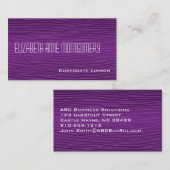 Plat violet moderne Cartes de visite professionnel (Devant / Derrière)