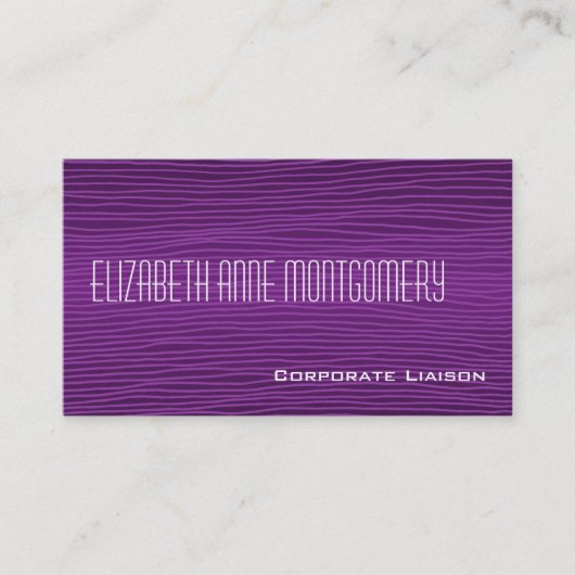 Plat violet moderne Cartes de visite professionnel (Devant)