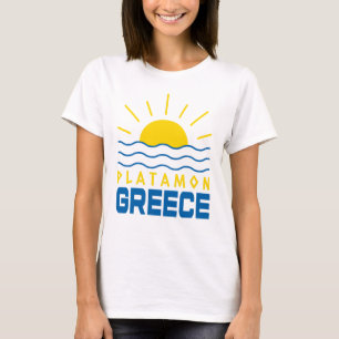 Platamon Griekenland zon en Zee golven vrouwen T-shirt