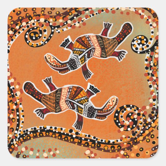 PLATAPUS ART VIERKANTE STICKER (Voorkant)