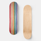 Plate de skateboard à rayures multicolores (Recto)