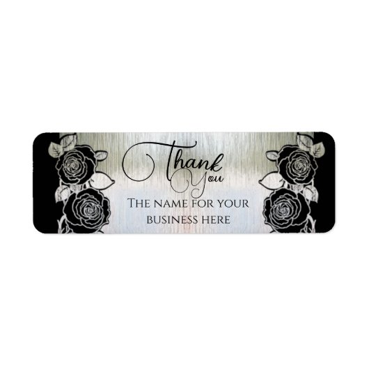 plateada con flores personalizada etiket (Voorkant)