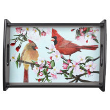 Cardinaux et fleurs d'Apple