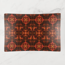 Plateau de bibelot des médaillons 5x7 du feu de