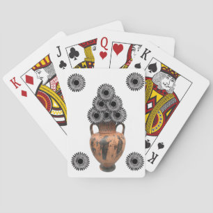 Plateau de cartes de jeu floral