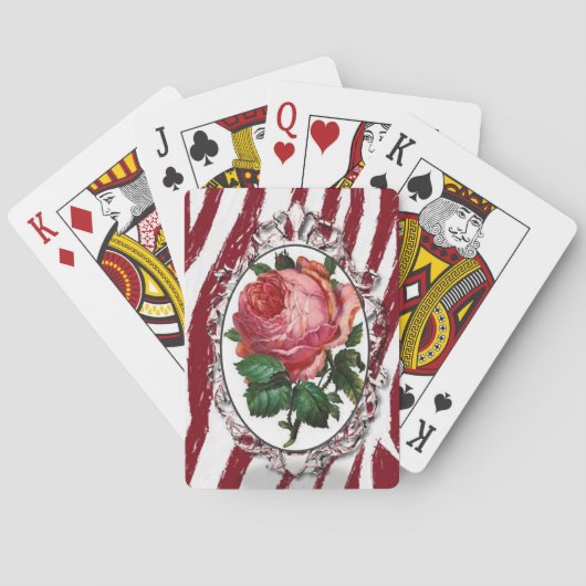 Plateau de cartes de jeu floral (dos)