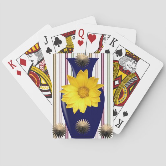 Plateau de cartes de jeu floral (dos)