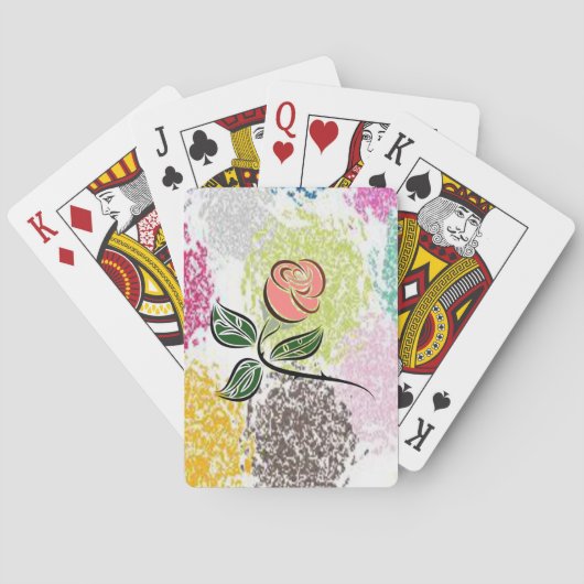 Plateau de cartes de jeu floral (dos)