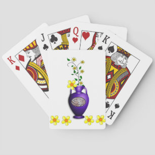Plateau de cartes de jeu floral