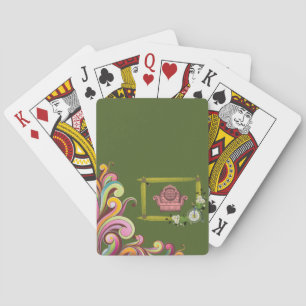 Plateau de cartes de jeu floral