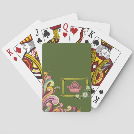 Plateau de cartes de jeu floral (dos)