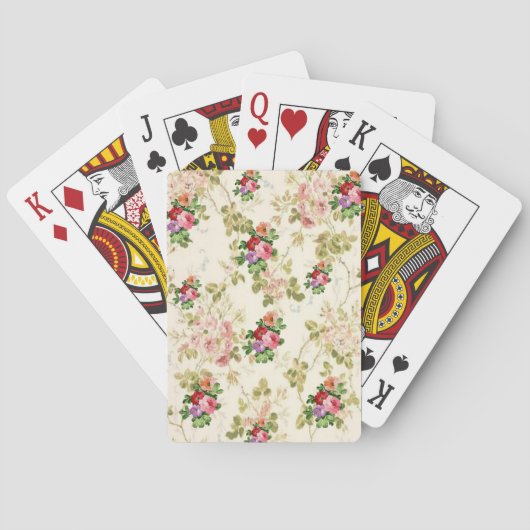 Plateau de cartes de jeu floral (dos)
