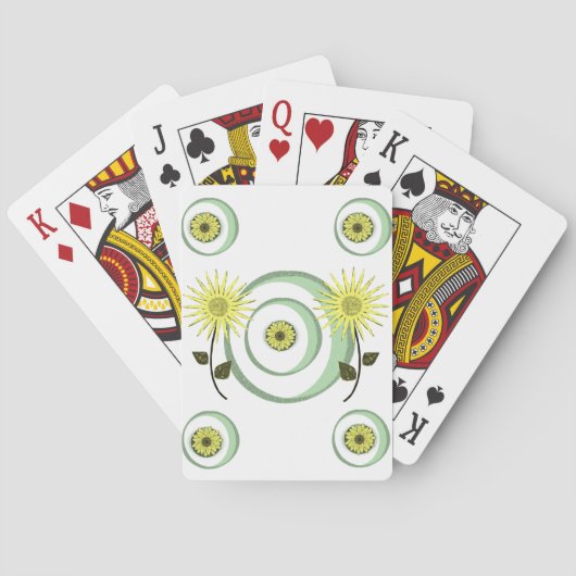 Plateau de cartes de jeu floral (dos)