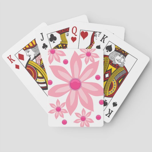 Plateau de cartes de jeu floral (dos)