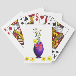 Plateau de cartes de jeu floral