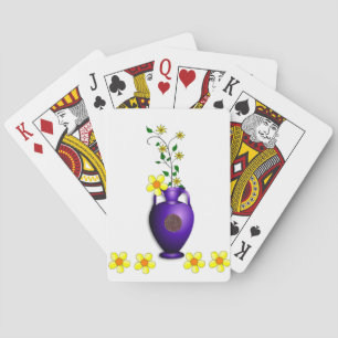 Plateau de cartes de jeu floral
