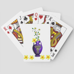 Plateau de cartes de jeu floral