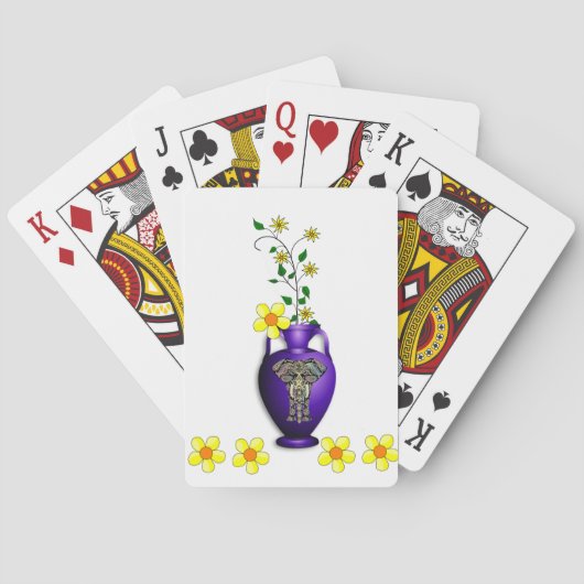 Plateau de cartes de jeu floral (dos)