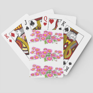 Plateau de cartes de jeu floral