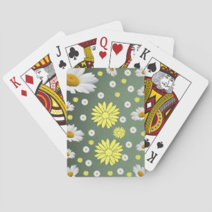 Plateau de cartes de jeu floral