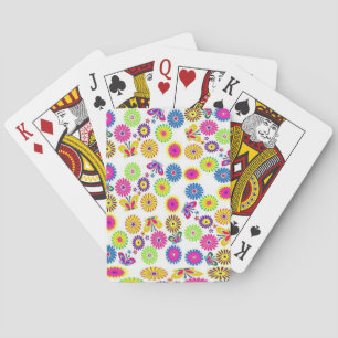 Plateau de cartes de jeu floral
