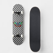 Plateau de damier et Artsy Butterfly Skateboard (Recto)