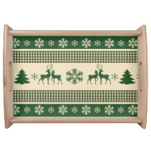 Plateau de service de Noël - grand, nature