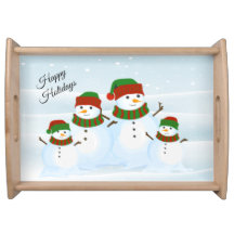 Plateau de service de vacances Snowman