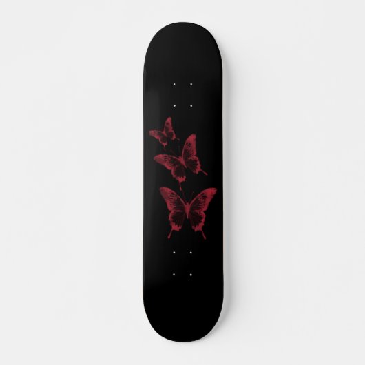 Plateau de skateboard de papillon noir et rouge te (Devant)