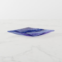 Plateau de trinket en cristal tanzanite radiant
