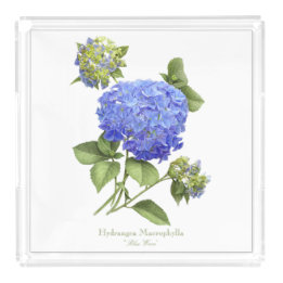 Plateau En Acrylique Blue Hydrangeas