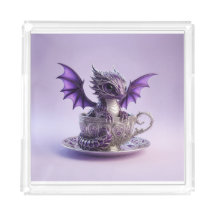 Jeune Fairmont Dragon Violet Et Blanc Dans Une Tas