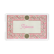 Plateau en acrylique rose victorien